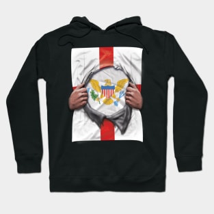 Virgin Islands Flag English Flag Ripped - Gift for Virgin Islander From Virgin Islands Hoodie